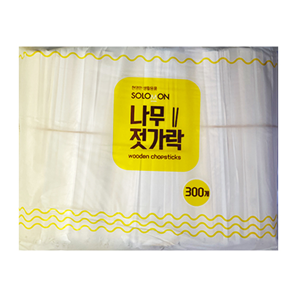 솔로몬 나무젓가락 비닐 300P